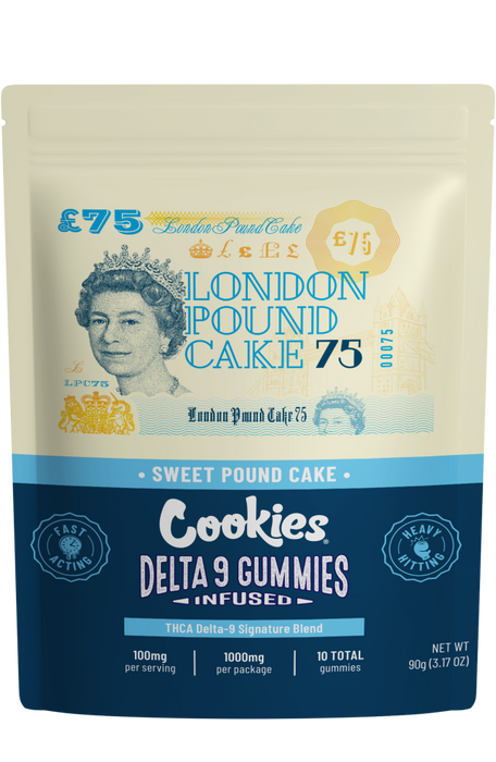 Cookies - D9 THC Gummies - London Pound Cake - 1000mg - 10ct