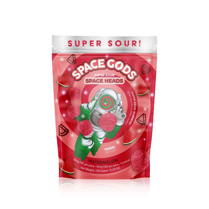 Space Gods - Super Sour Gummies D9+CBD 900mg - Watermelon