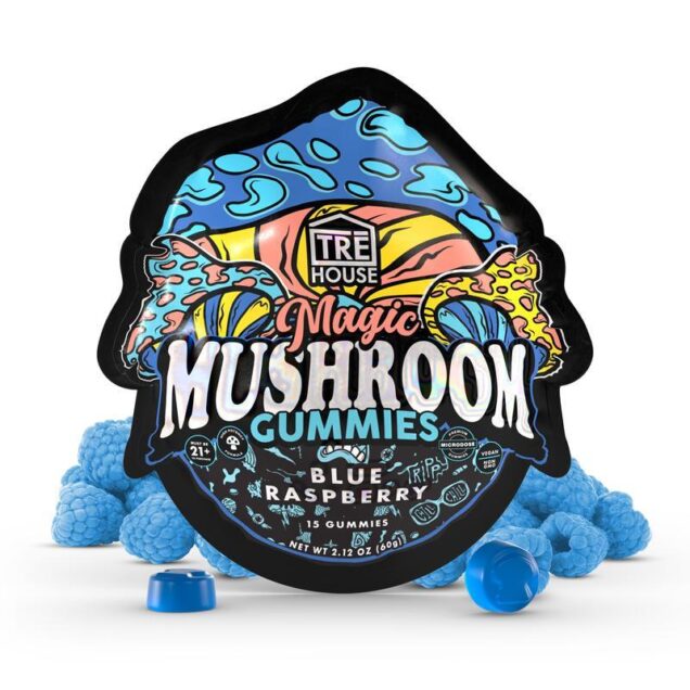 Tre House Mushroom Microdose Gummies - Blue Raspberry - Secret Stash